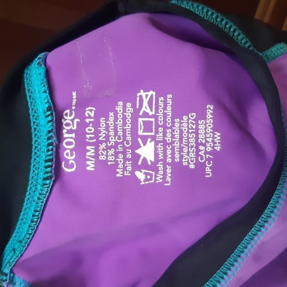 Girls size M 10-12 swim top rash guard short sleeve UV protection purple - Picture 5 of 5